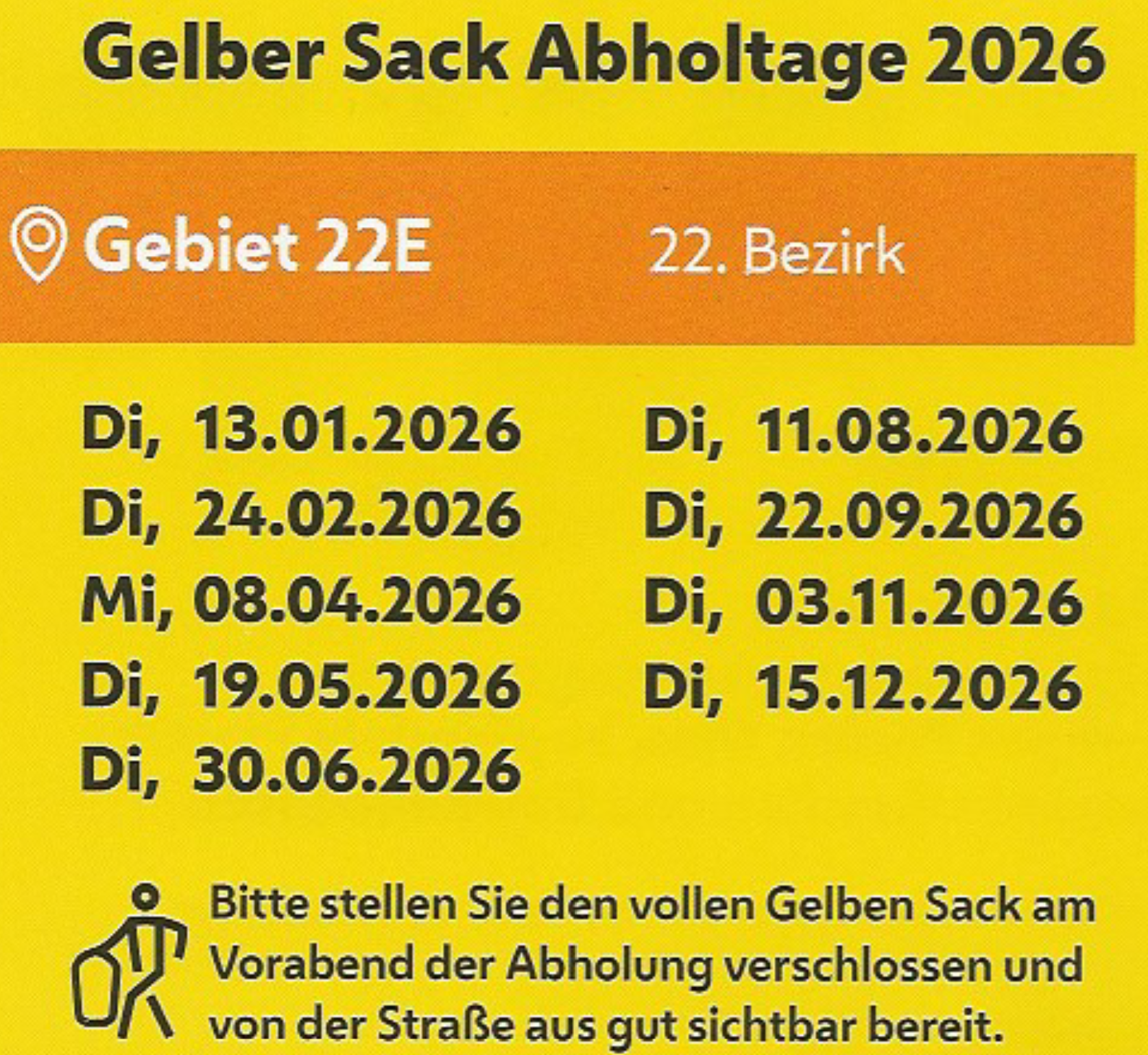 Gelber Sack Abholtage 2025